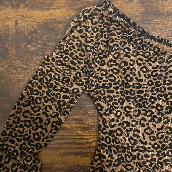 SHEIN Cheetah Print One Shoulder Top - Picture 2 of 2